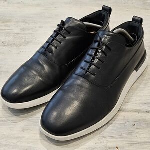 Wolf & Shepherd Crossover Longwing Black Italian Leather Oxford Shoes - Size 13